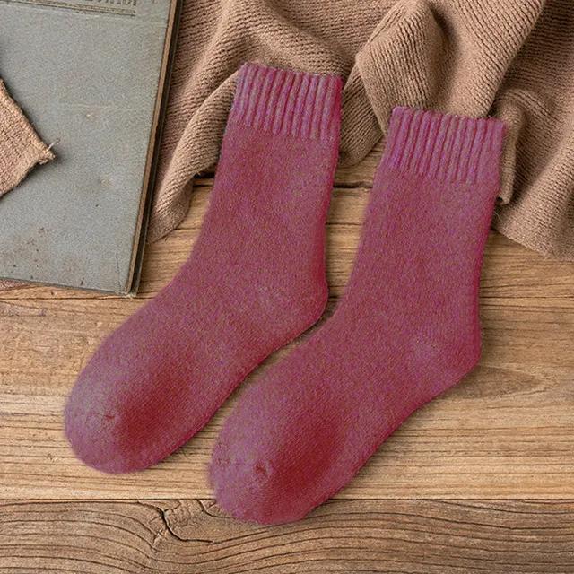 Men's And Women's Same Wool Cotton Socks Skin Red Containing 30 Wool - Shop at LoveMi