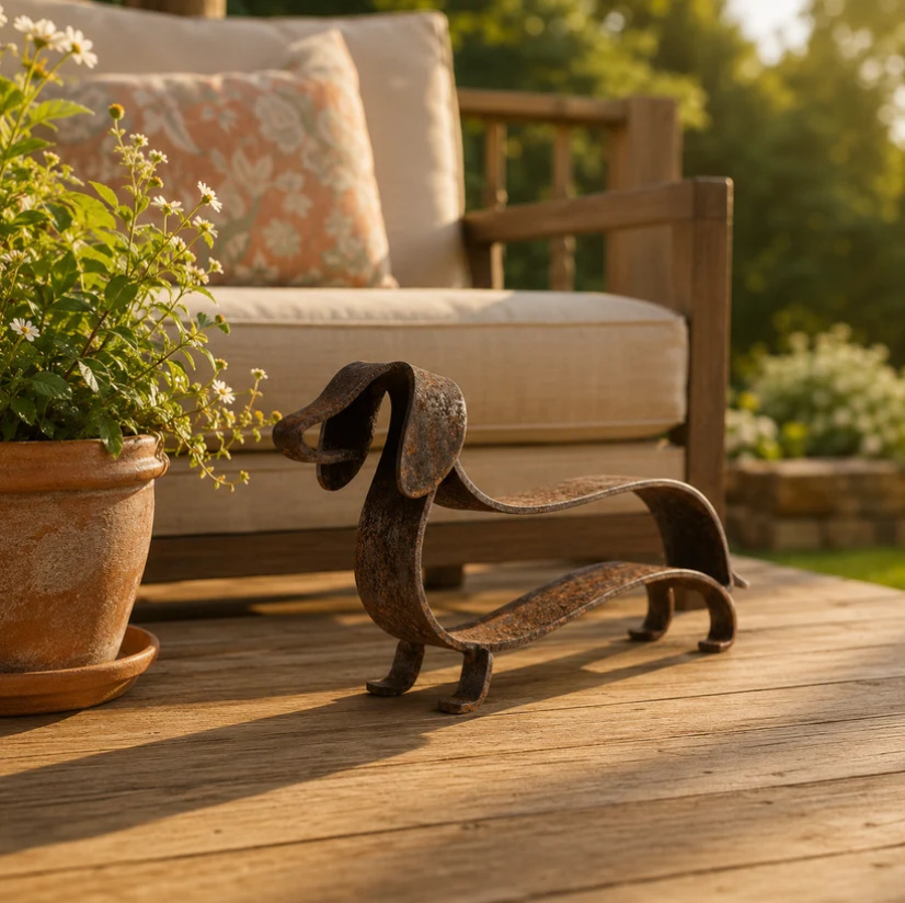 Rustic Dachshund Metal Sculpture Metal Sculpture
