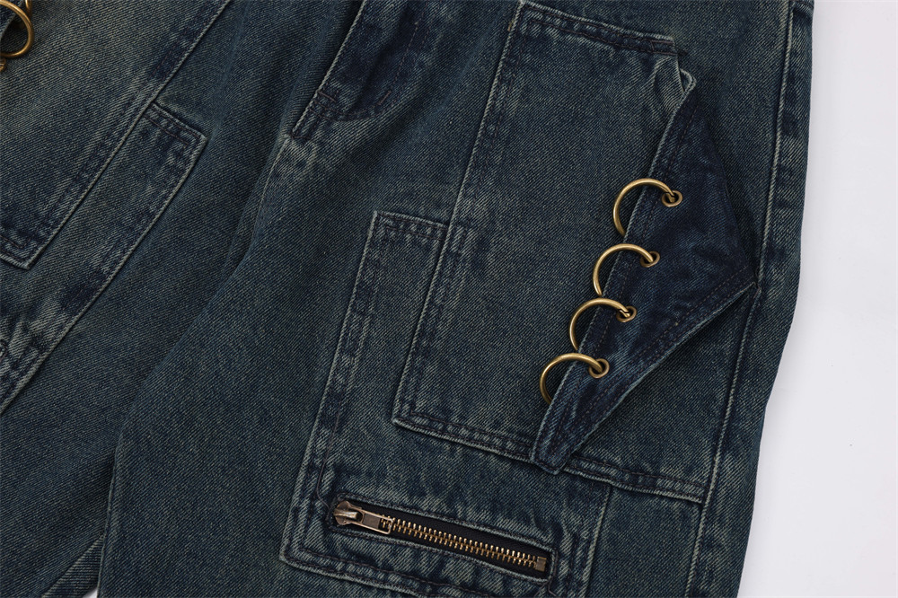 Workwear Denim Multi-pocket Pants Personality