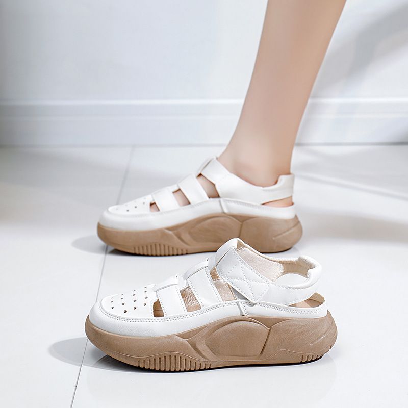 Hollow-Out Thick Sole Sandals