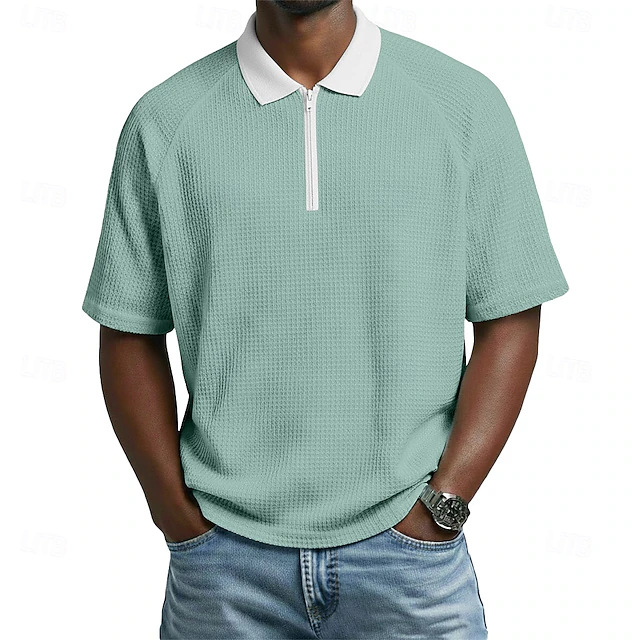 Mens Lapel Short-sleeve Polo Shirt Casual Sports T-shirt