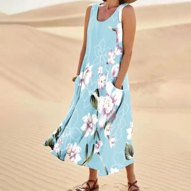 Landscape Floral Maxi Dress Slim Fit Casual Skirt 6Style - Shop at LoveMi