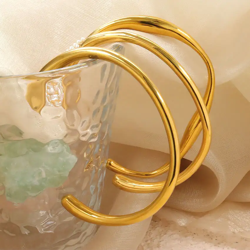 18K Stainless Steel Smooth Bracelet Plating