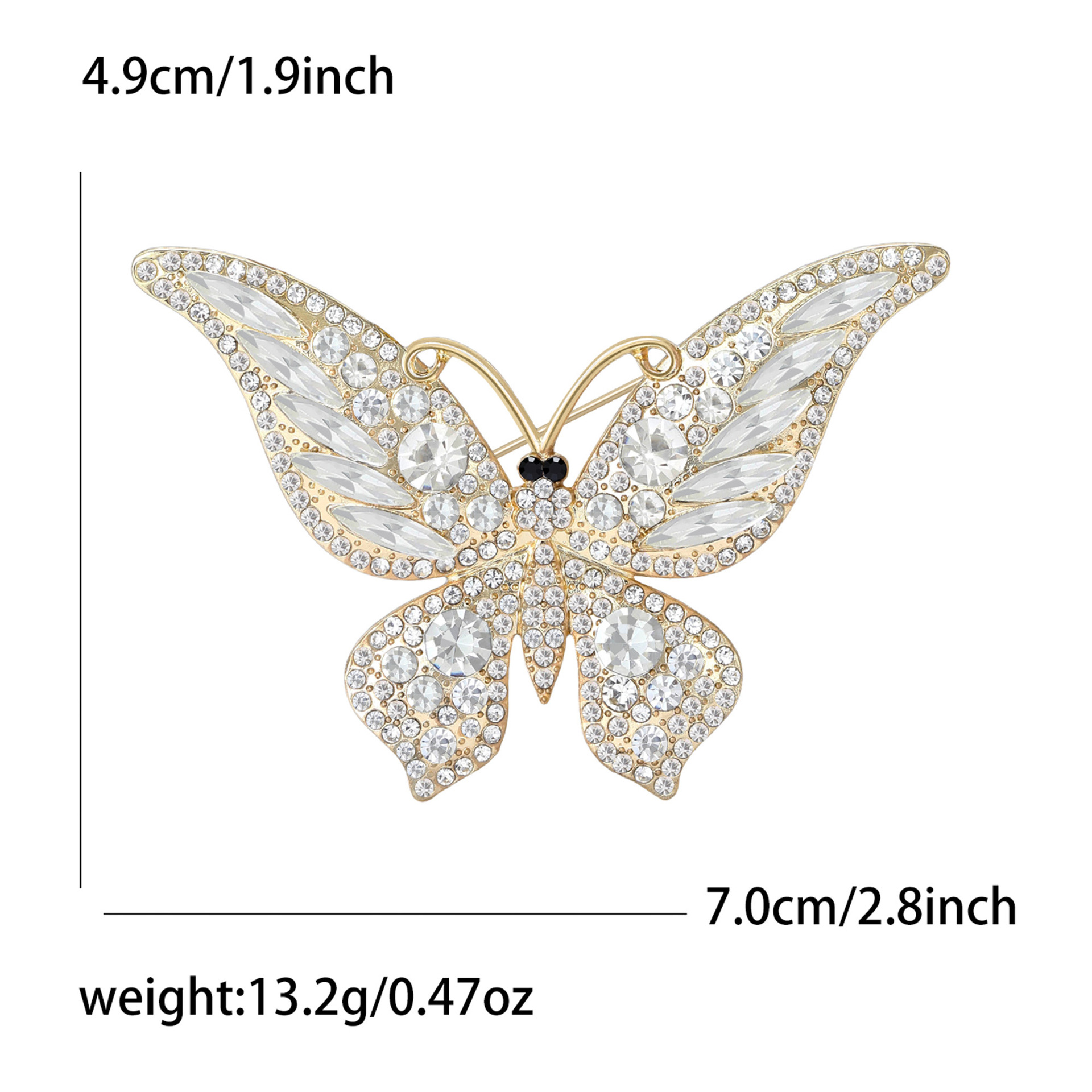 Rhinestone Butterfly Brooch, picture 8 of 11