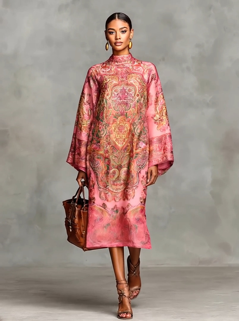 Digital Printing Fresh And Retro Flowy Dress Picture Color Xxxl - Shop at LoveMi