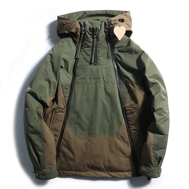 Double Zipper Design Trendy Casual Down Niche