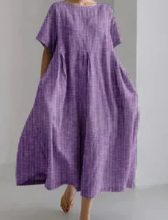 Round Neck Fashion Premium Short Sleeve Printed Dress - A89Qkds3Uhfmfq27 - View 1