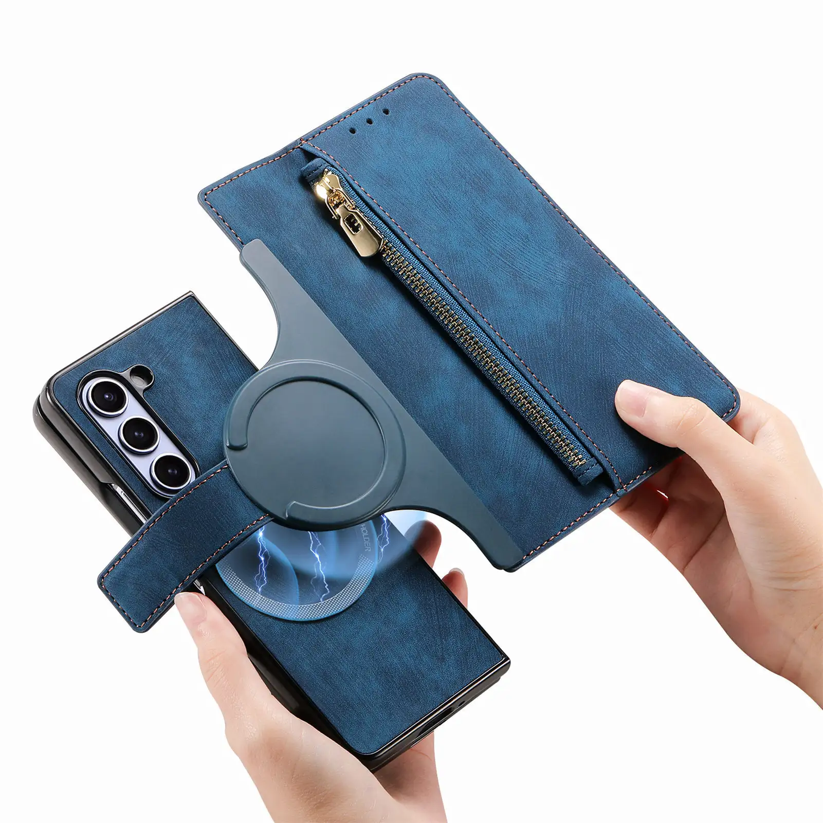 Magnetic Detachable Zipper Insert Phone Case