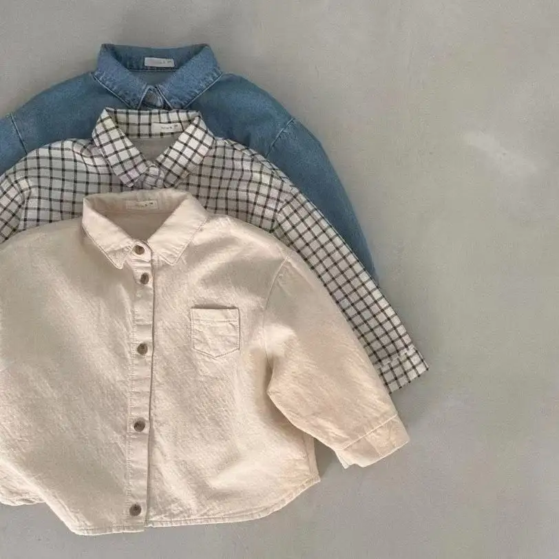 Workwear Shirt Coat Cardigan Single-breasted Chest Pocket
