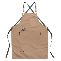 Denim Canvas Apron Restaurant Baking Barber Men's And Women's Work Clothes - Khaki - View 1
