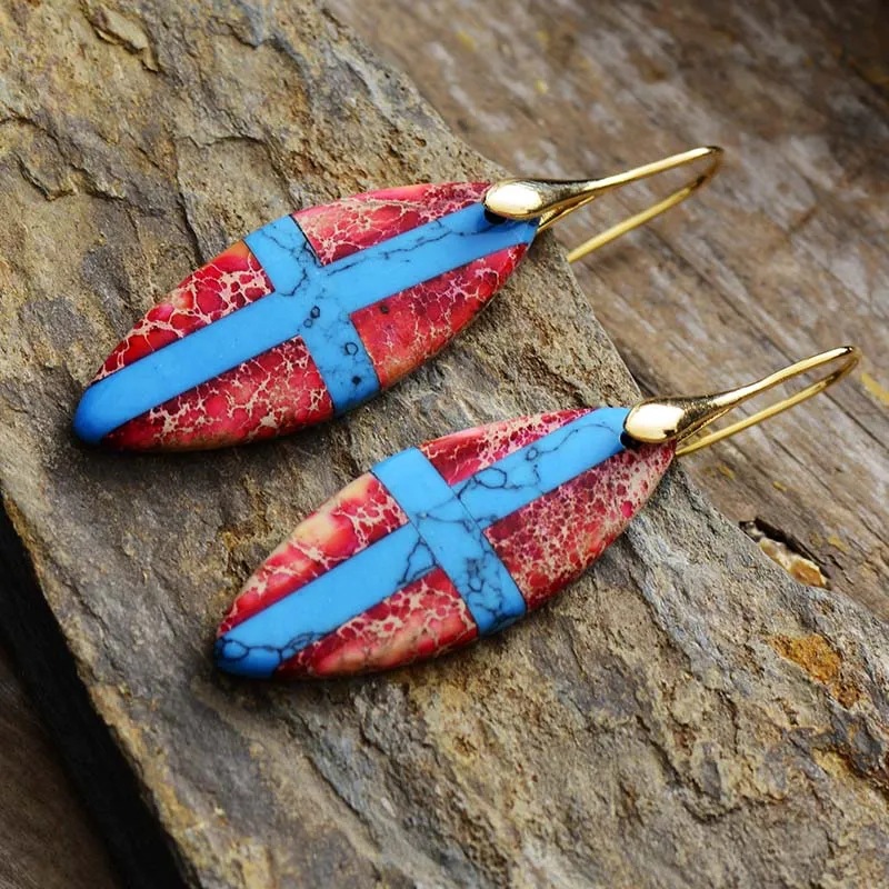 Retro Stylish Patchwork Leaf-Shaped Earrings For Women