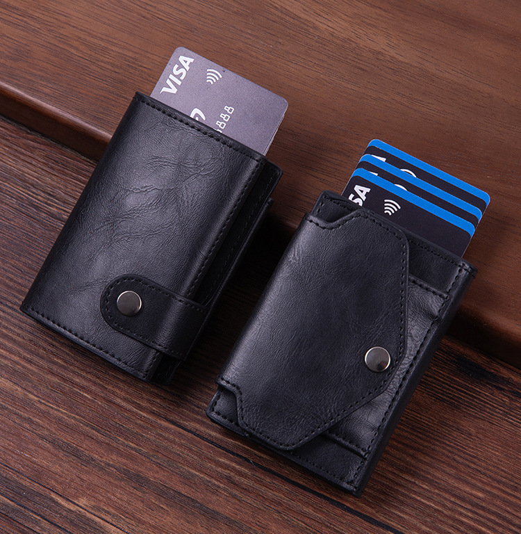 Porte-cartes RFID sécurisé cuir PU compact