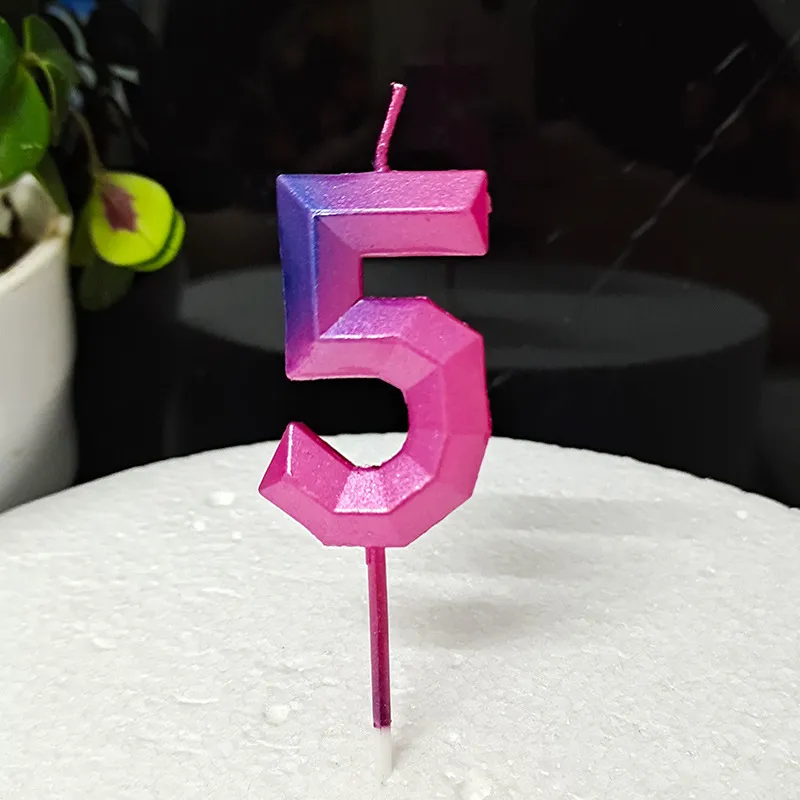 Valentine's Day Romantic Colorful Digital Candle - Colorful Number 5