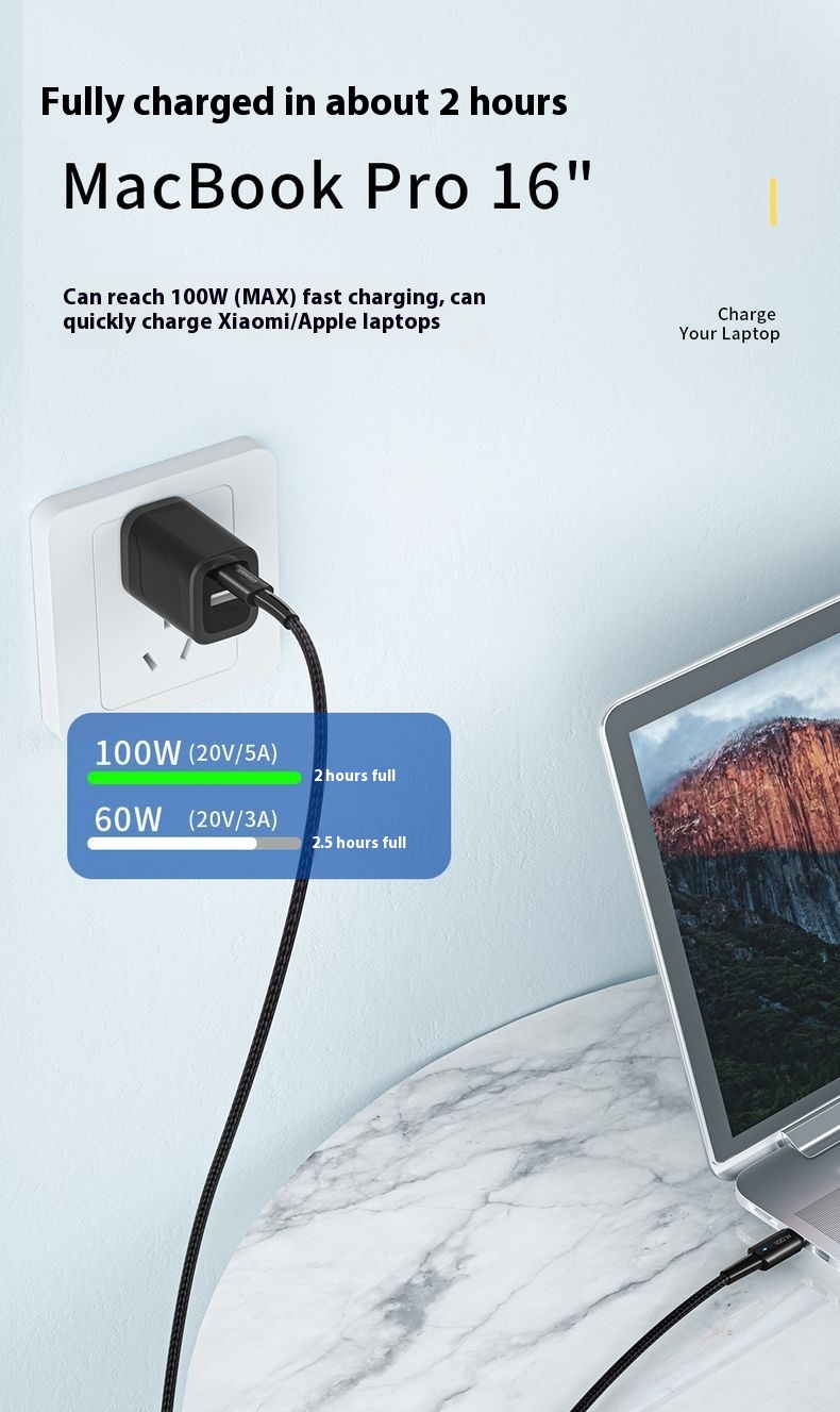 PD100W Fast Charge Data Cable For Mobile Phone Tablet Typec Fast Charging - Image 13
