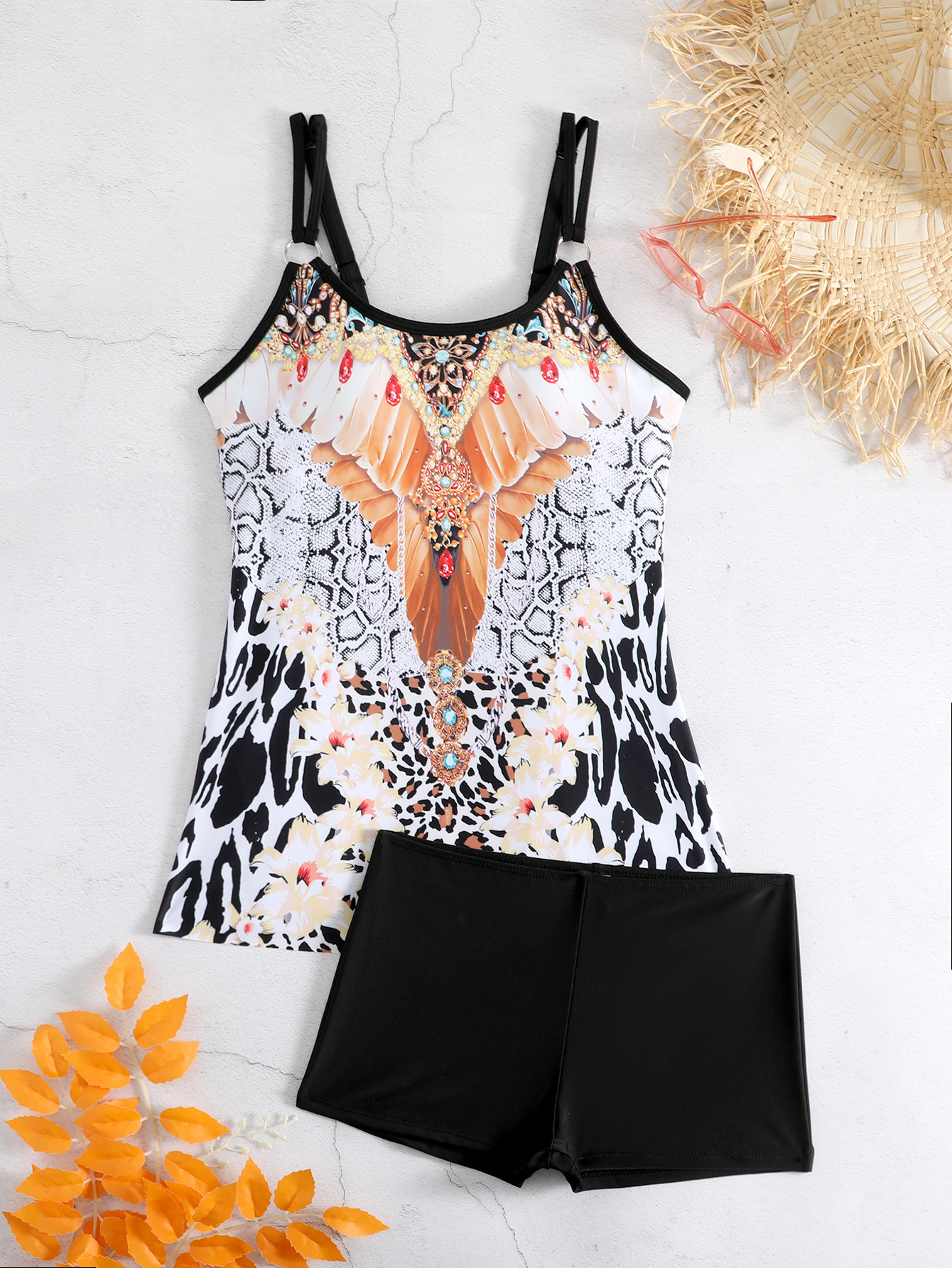 Women's Boxer Briefs Printed Split Bikini Brown - Shop at LoveMi