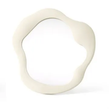 Simple Special shaped Living Room Cosmetic Mirror Desktop Plastic Round White - Shop at LoveMi