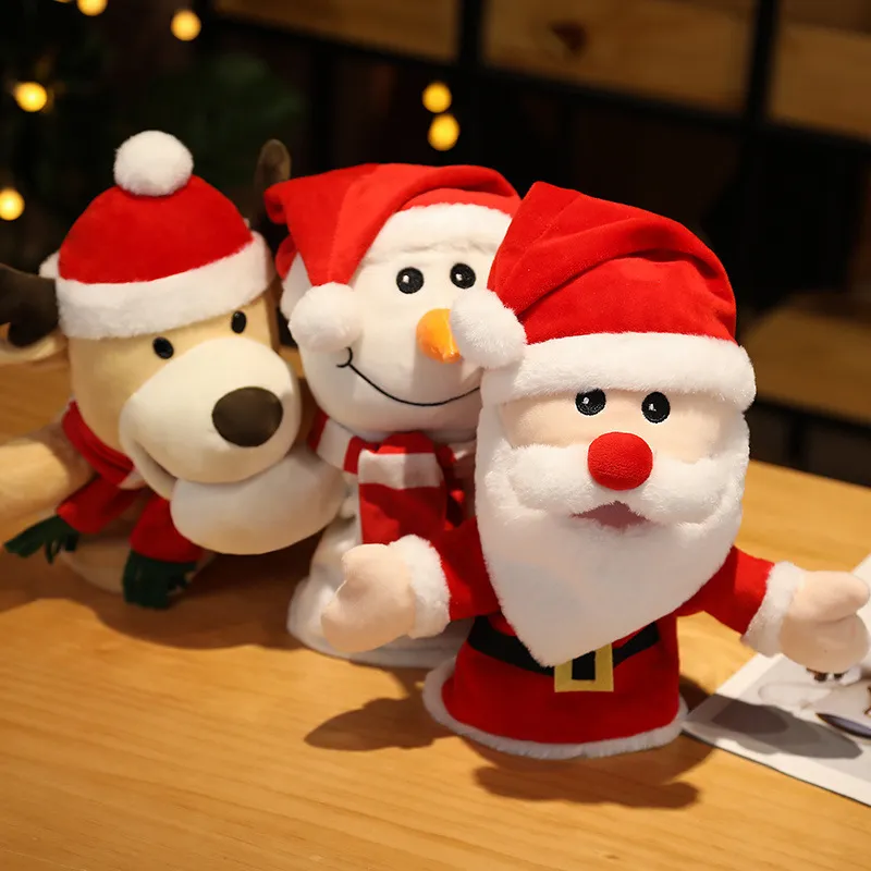 Cartoon Santa Claus Plush Hand Puppet - Interactive Ventriloquism Toy for Kids Christmas Gift – image 3