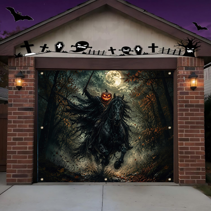 Skull Pumpkin Lantern Decorative Banner