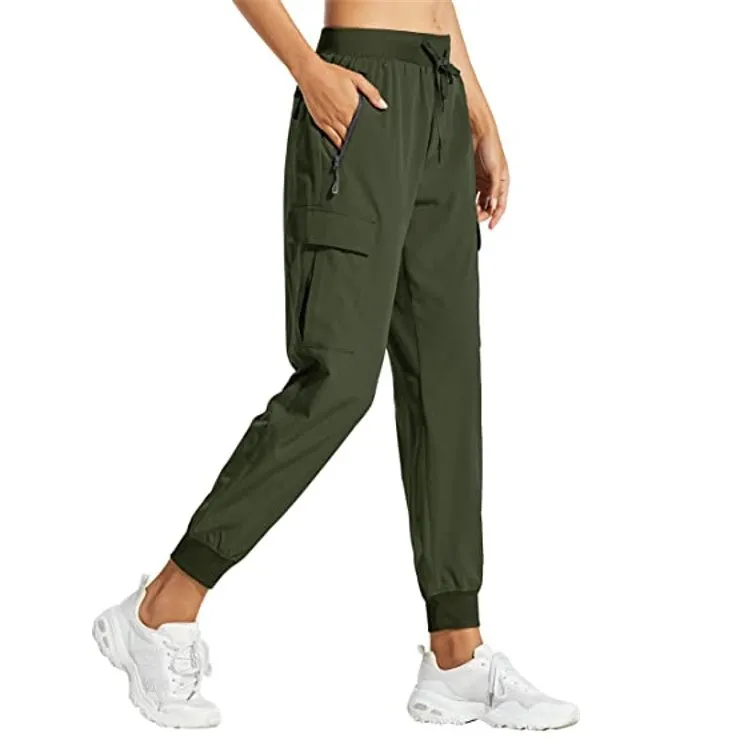 Women's Workwear Jogger Pants Nylon Quick-drying Climbing Pants Sports Fitness Outdoor Casual - Army Green