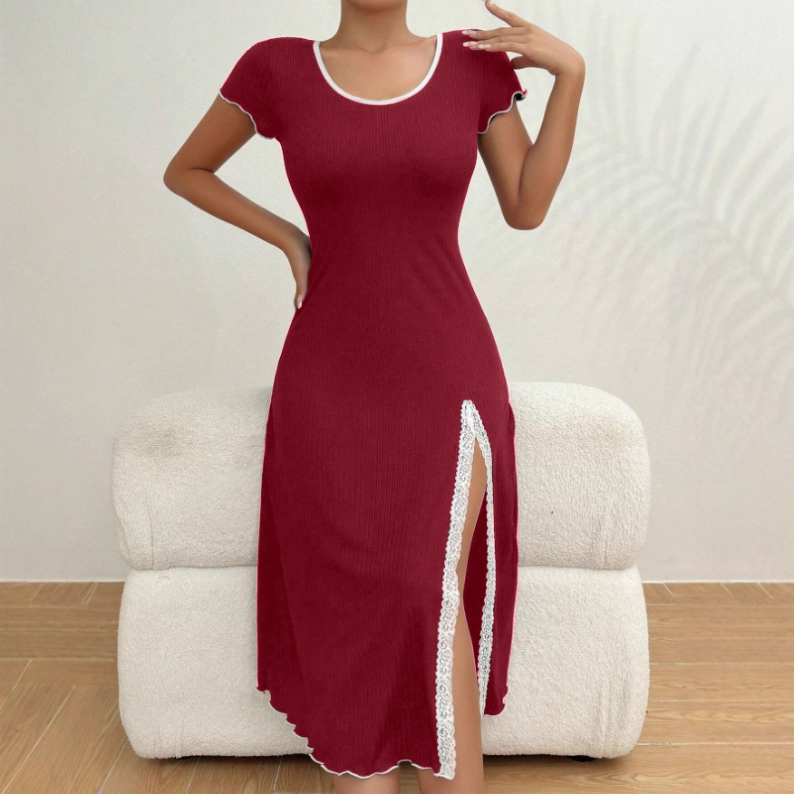 Simple Round-neck Mini Black Dress In Short And Long Styles