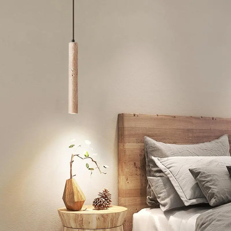 Bedside Chandelier Yellow Cave Stone Minimalist Long-line