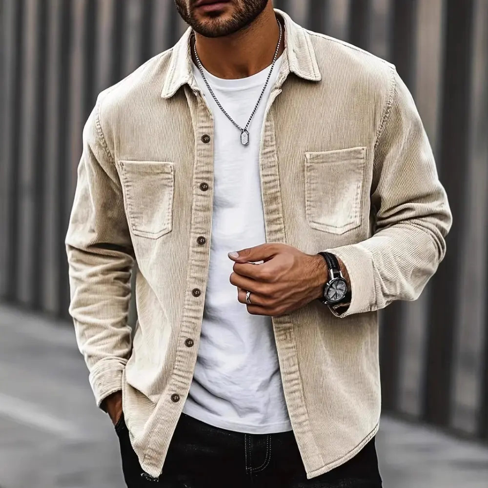 Corduroy Long Sleeve Casual All-matching Shirt Coat