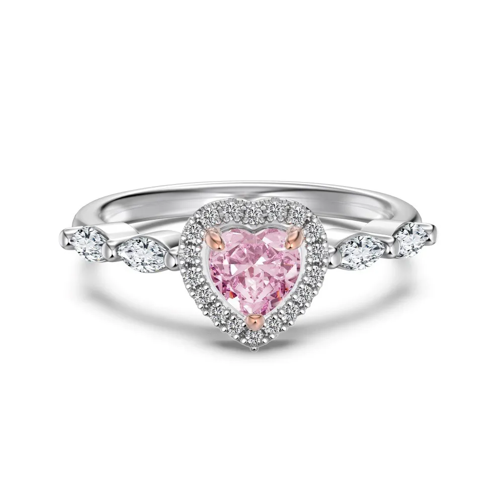 Love 8A Ice Flower Cut High Carbon Diamond Wedding Ring - Platinum