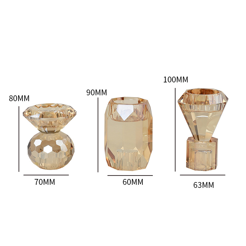 Crystal Glass Candle Holder Set, picture 3 of 4