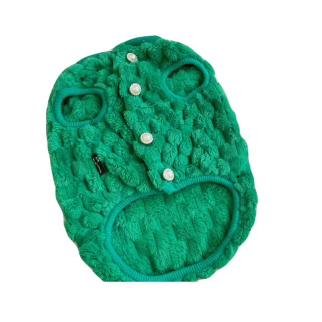 Pet Fashionable Coat Cat Dog Clothes Bullfight Corgi Warm Plush Vest Green Without Necklace - Shop at LoveMi