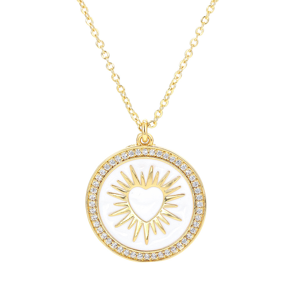Round Colorful Oil Necklace Pendant Necklace