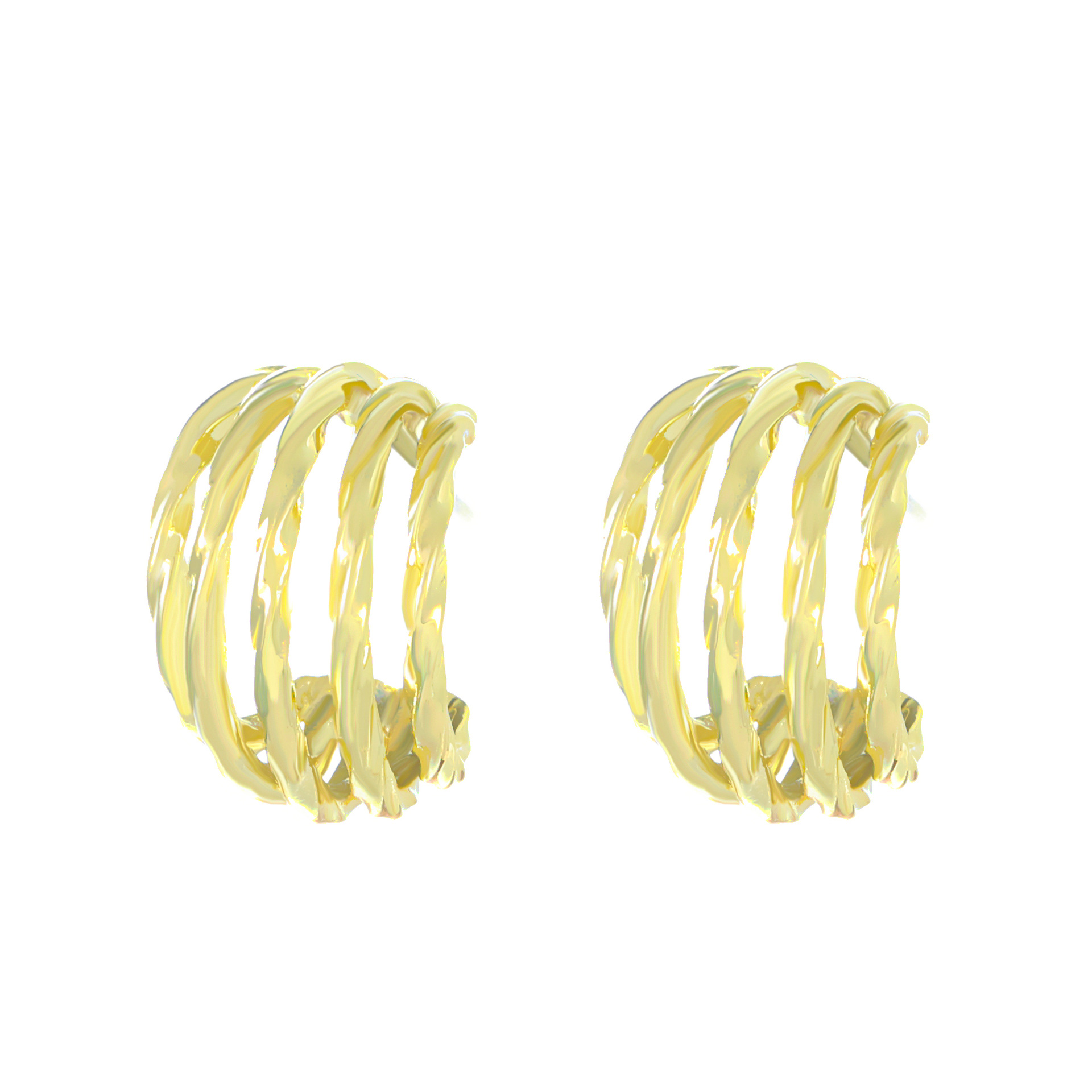 Ladies' Multi-layer Twist Graceful Personality Alloy Geometry C- Shaped Earrings