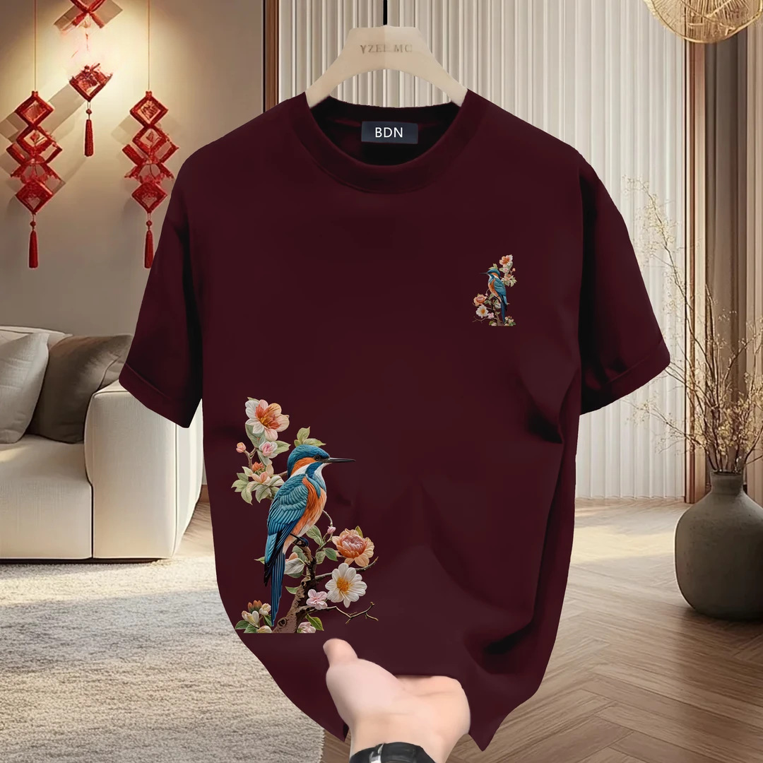 New Light Luxury Clothing With Short Sleeves And Creative Chinese Style Prints