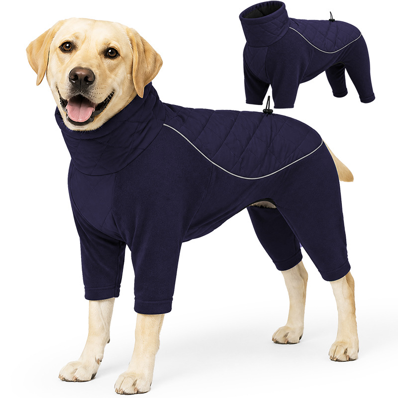 Pet Dog Clothing Four-legged, Warm And Cold-proof, High-necked, Thickened, Made Of Teddy Fleece Cotton Coat