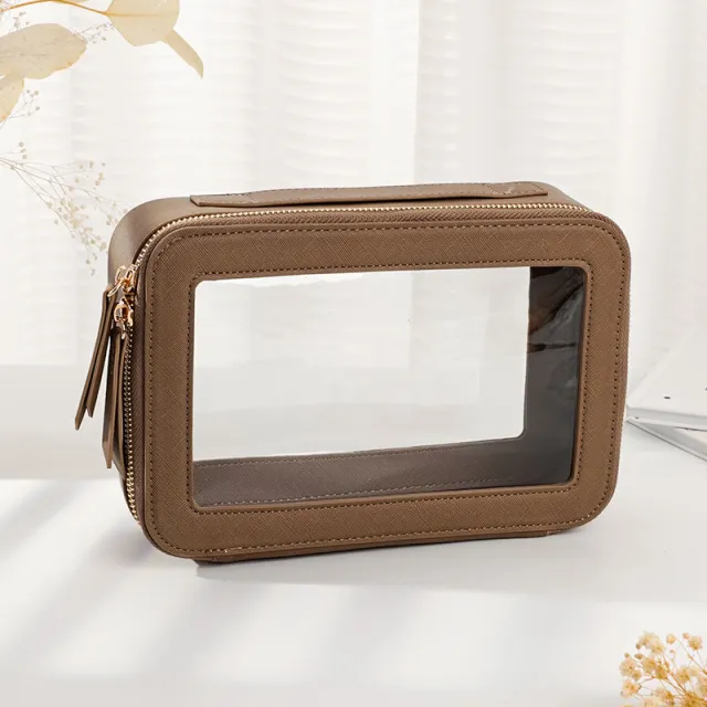 Ladies Toiletries Bag Travel Waterproof Storage Deep Khaki Single Layer - Shop at LoveMi