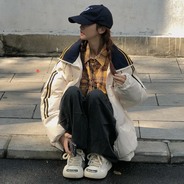 Womens Stylish Retro Winter Cotton padded Coat Beige - Shop at LoveMi