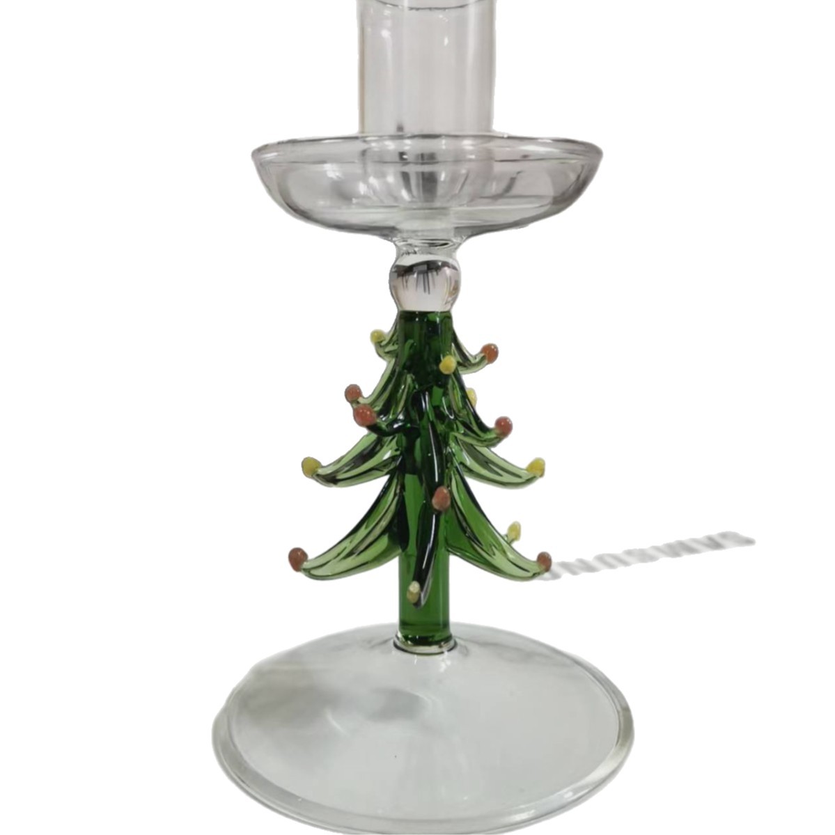 Christmas glass 3d christmas tree candle holder cup
