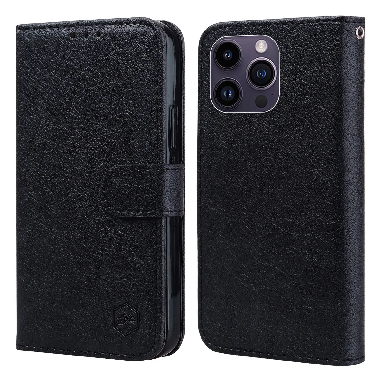 Solid Color Cloud Oil Leather Mobile Phone Leather Case Flip Protective Cover