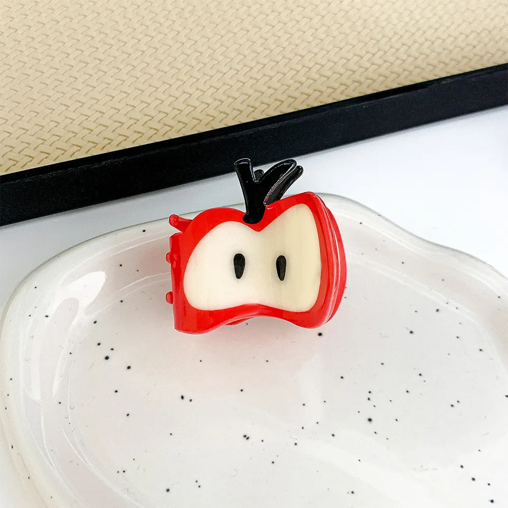 Cute Large Red Spliced Handmade Hair Clip - Small Size