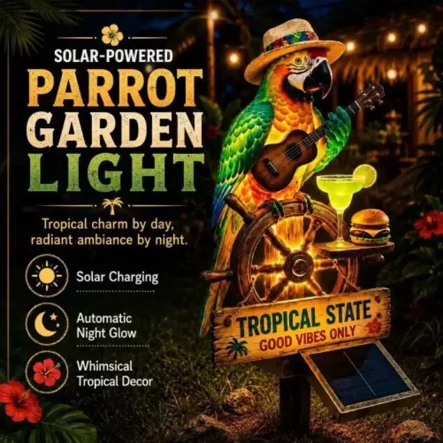 Creative Guitar Parrot Resin Ornament Night Light