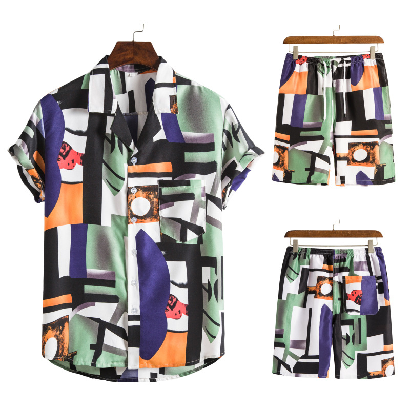 Title 3, Hawaiian Series Beach Style Short-sleeved Shirt...