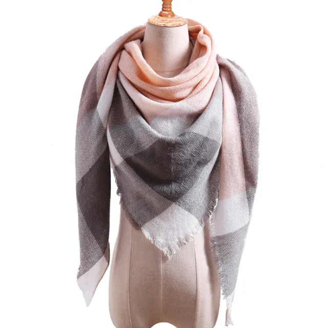 Autumn And Winter Artificial Cashmere Scarf High Density Triangular Binder Couple Plaid Scarf Warm Shawl U3 - Shop at LoveMi