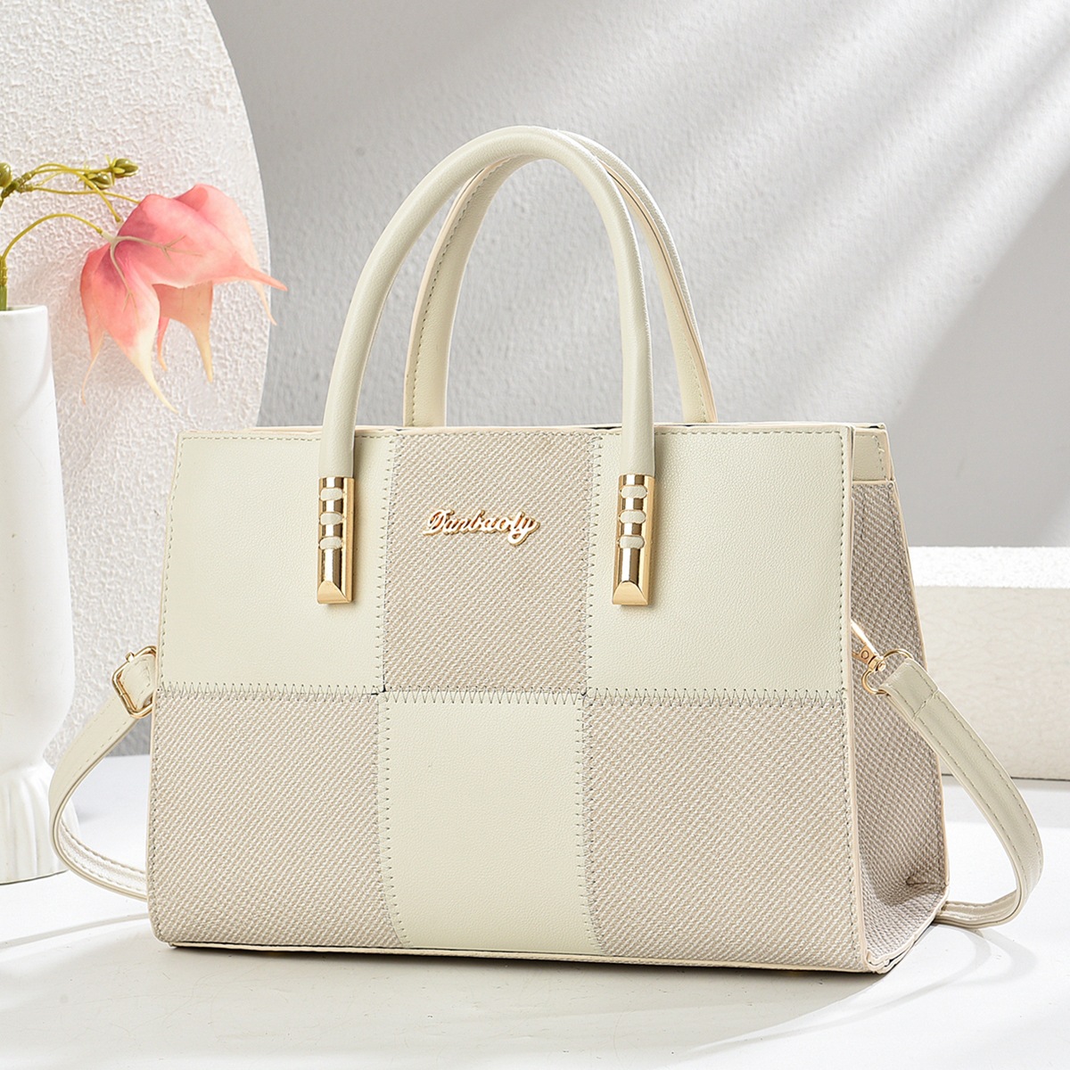 New Stylish Large-capacity Womens Tote Bag With A Bold Color-block Patchwork Design