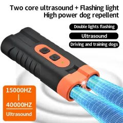 Dog Drives Ultrasonic Two-head Sound Wave Bark Stopper Torch Dog Repellent Artifact - Black - View 1
