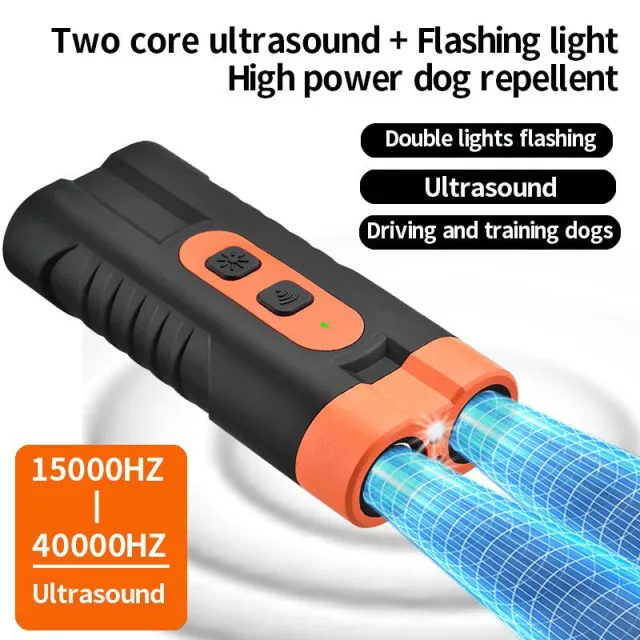 Dog Drives Ultrasonic Two head Sound Wave Bark Stopper Torch Dog Repellent Artifact Black - Shop at LoveMi