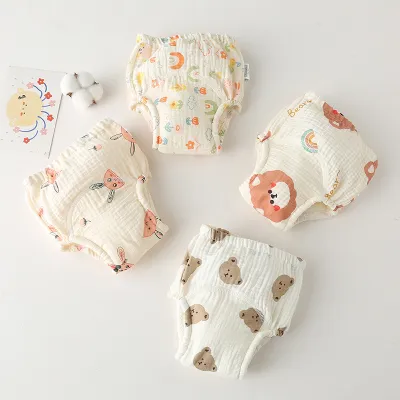 Cotton Baby's Ring Urine Training Training Pants Gauze Diaper Pants