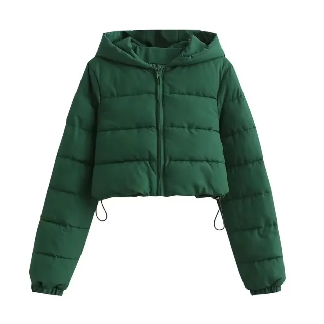 Women's Winter Fashion Long Sleeve Cardigan Hooded Warm Cotton Jacket Dark Green - Shop at LoveMi
