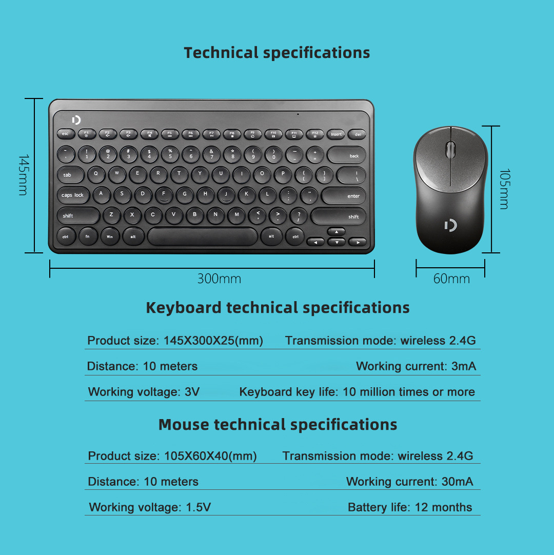 Title 10, Set Mouse Wireless 2.4G per Notebook da Ufficio...