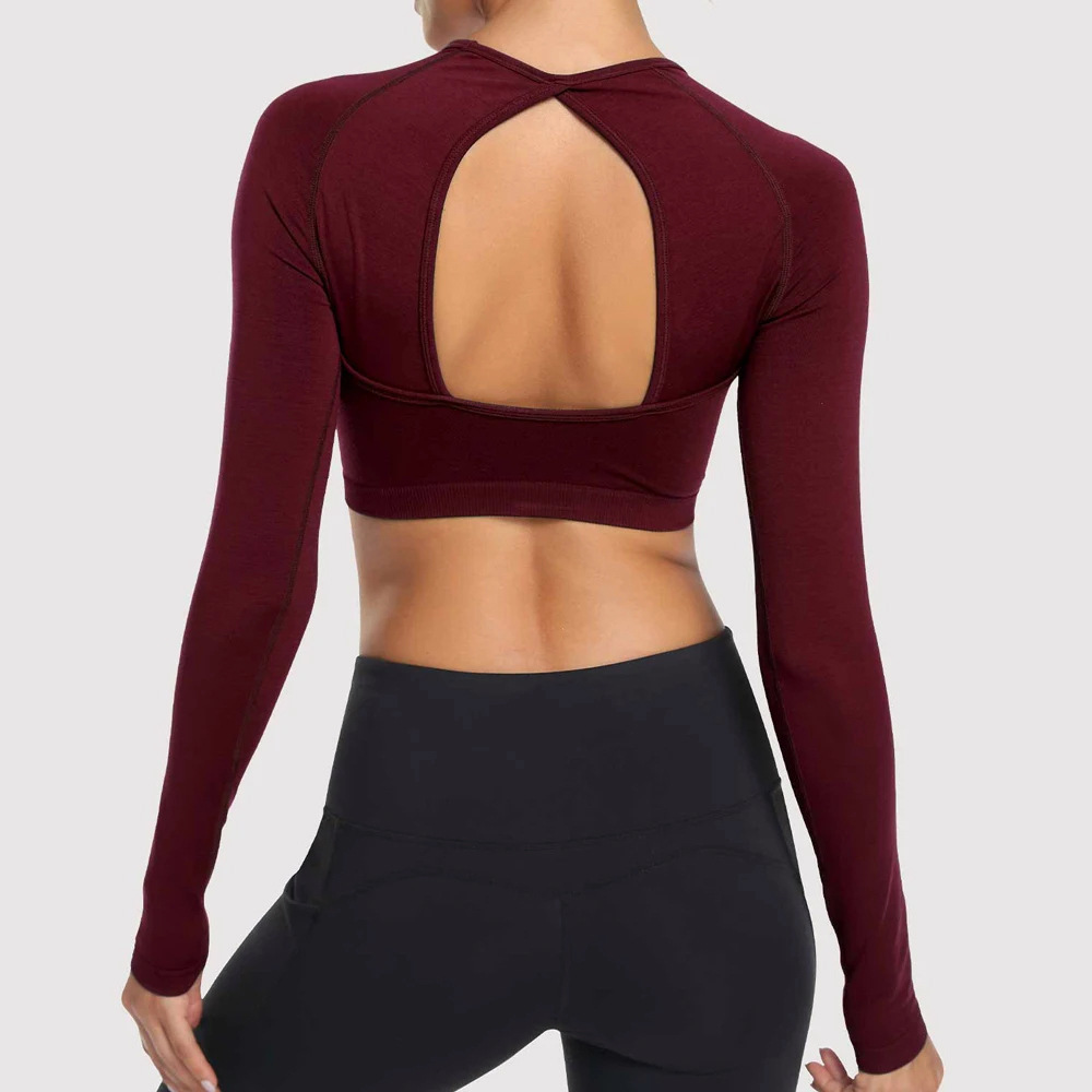 European And American Slim Fit Long Sleeve Yoga Wear Outdoor Quick-drying Top