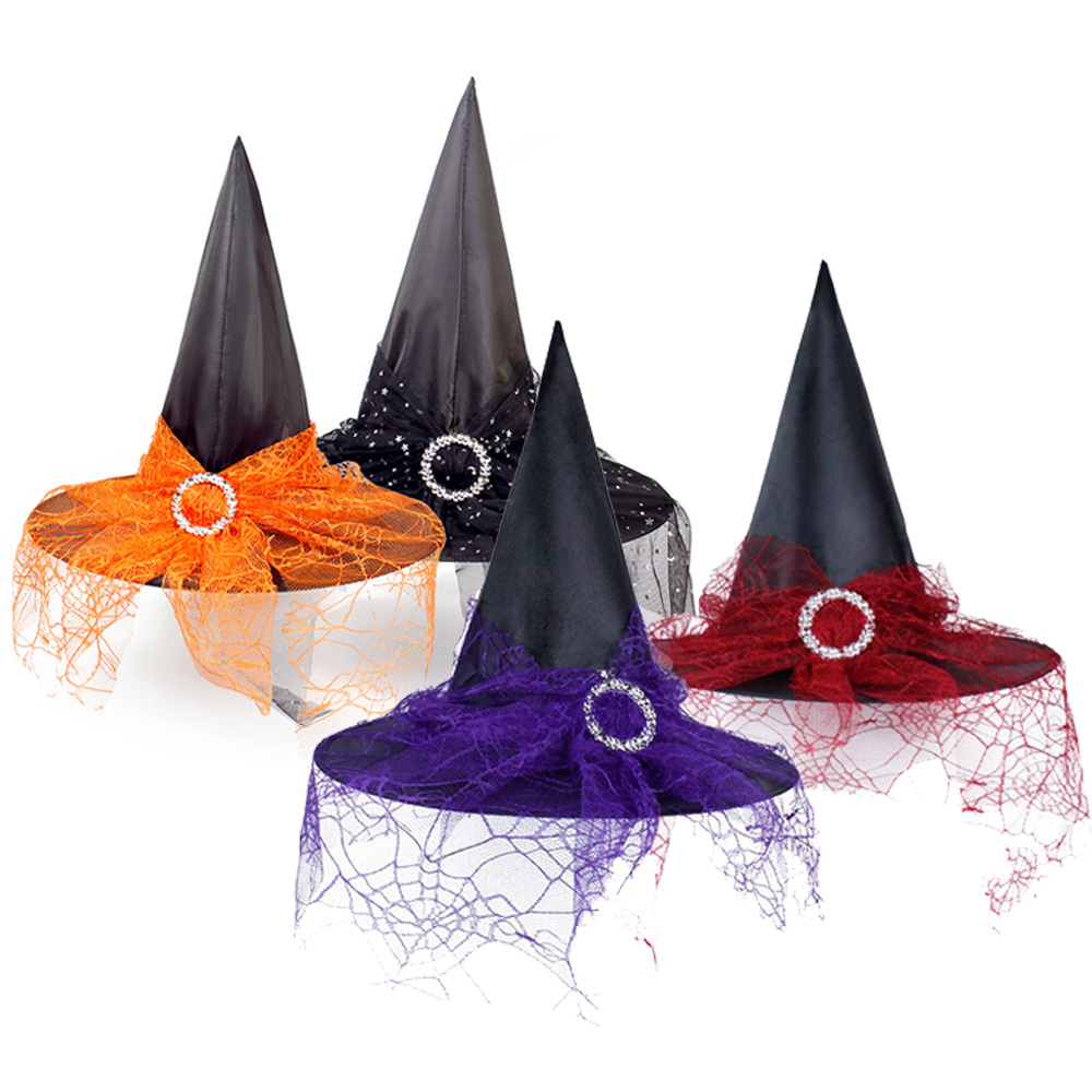 Fashionable Halloween Tulle Witch Hat