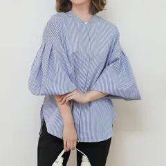 Japanese And Korean Autumn Women's Shirt High-grade - Striped Colors - View 1